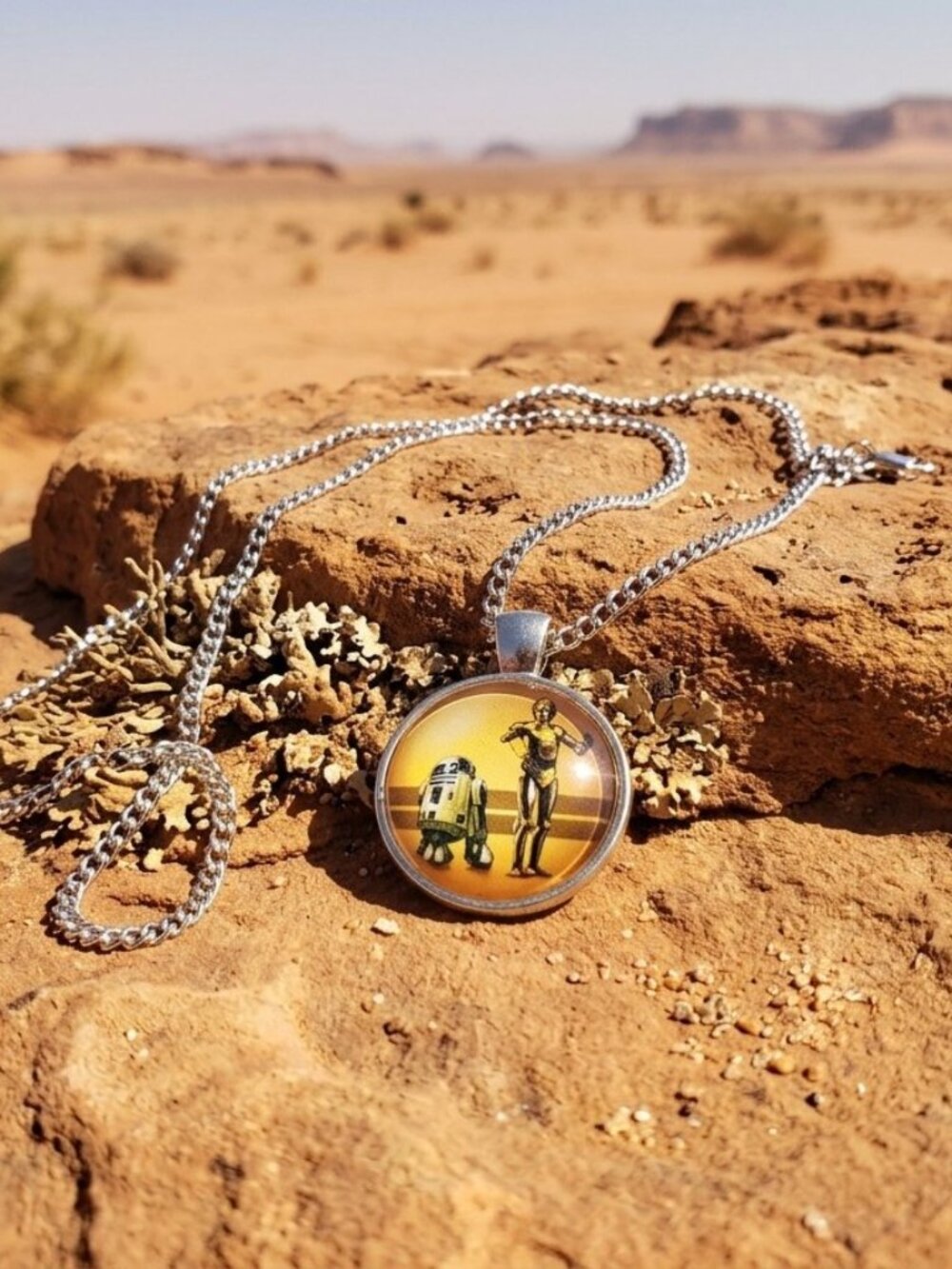 C-3PO R2D2 Star Wars Theme Necklace Unisex